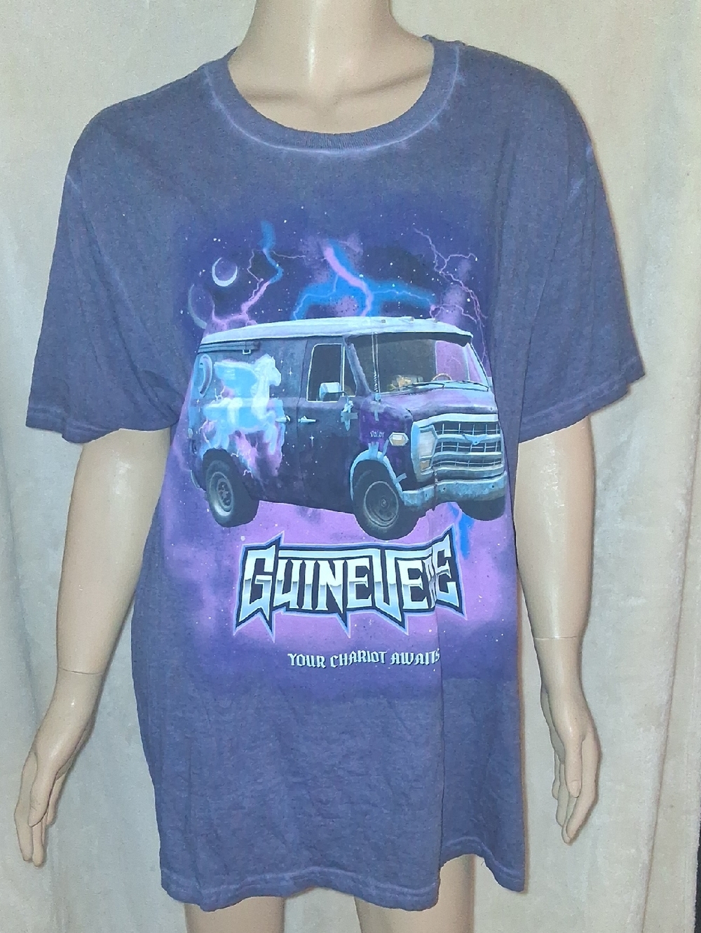 Disney Purple Graphic Short-Sleeve Tee with Van Print